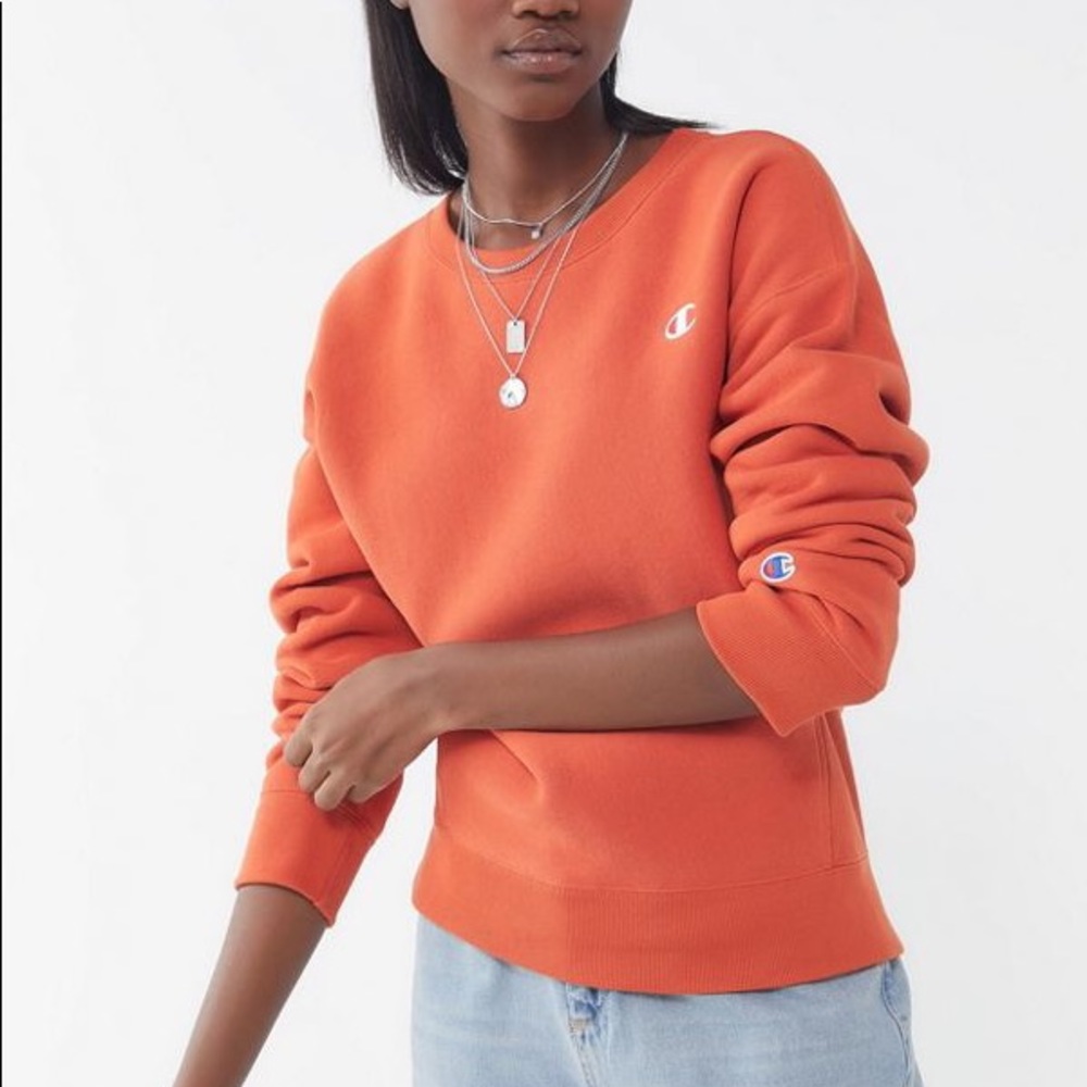 NWT Champion Orange Crew Neck Sweatshirt XS